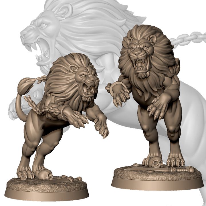 Gladiator arena lion by Menagerie Miniature