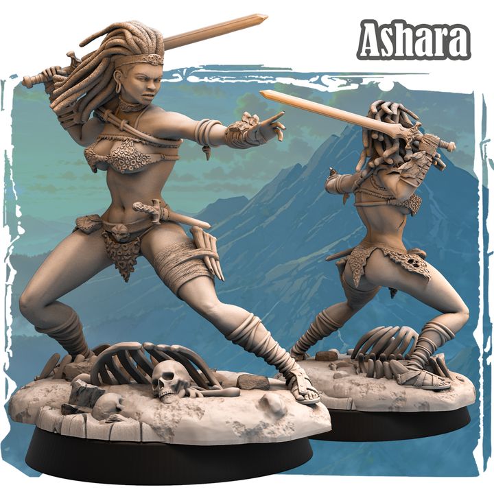 Ashara 32mm - Barbarian Warrior by Haito