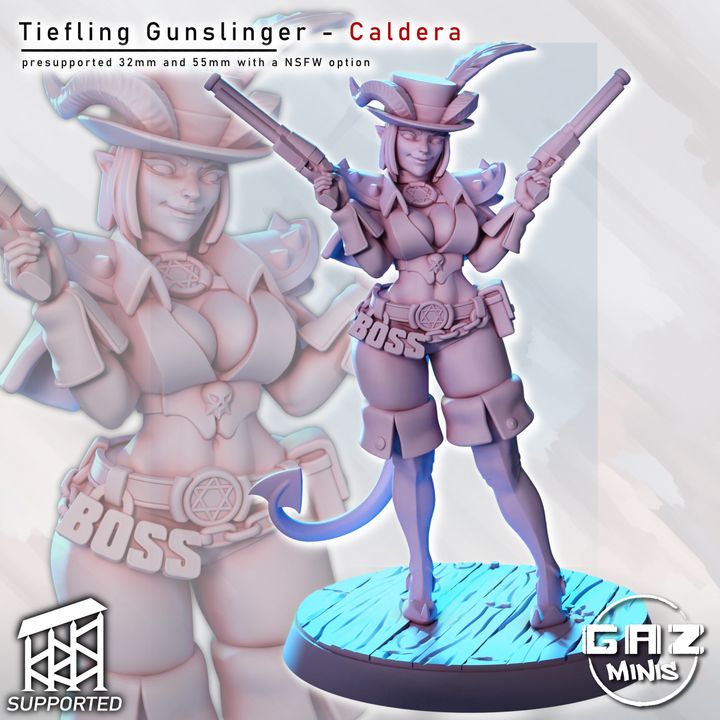 Boss Caldera – Tiefling Gunslinger by Gaz Minis