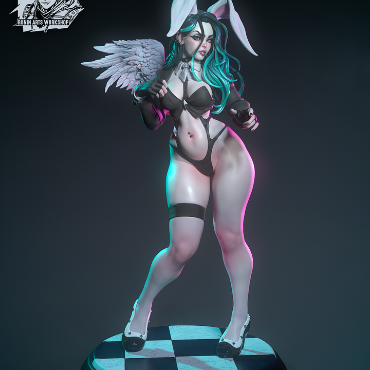 Madeline in BunnySuit PinUp by Ronin Arts Workshop