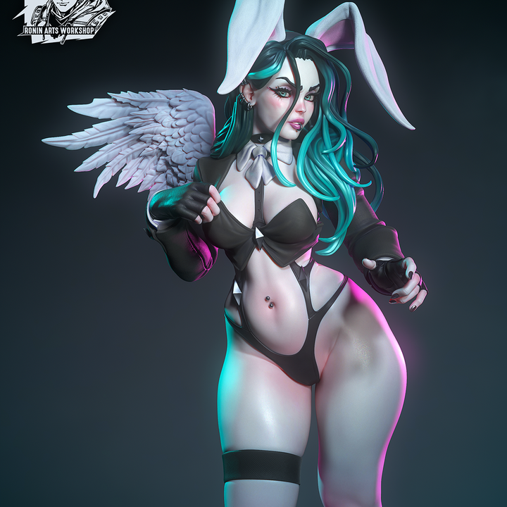 Madeline in BunnySuit PinUp by Ronin Arts Workshop