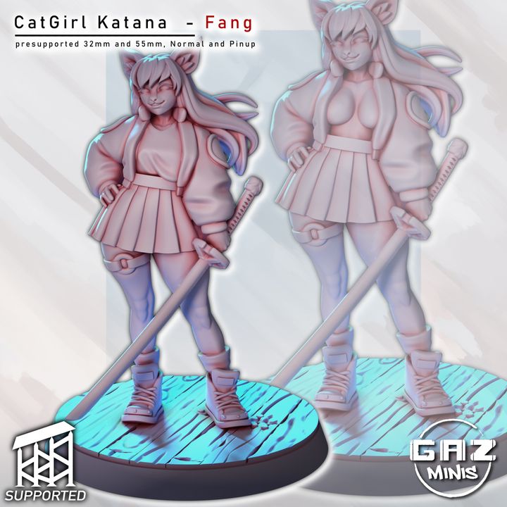 Cat GIrl Katana Fang by Gaz Minis