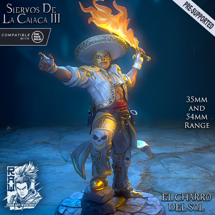 El Charro Del Sol - Luchador Pyromancer by Ronin Arts Workshop