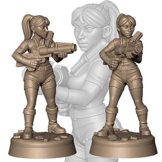 Female zombie fighter by Menagerie Miniature