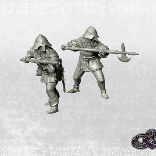 “Bohemian Infantrymen with halberds – Late 14th century” by Ezipion miniatures