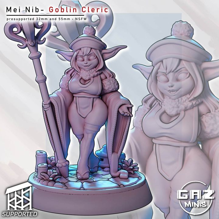 Dollar Mini – Mei-Nib, Goblin Cleric by Gaz Minis
