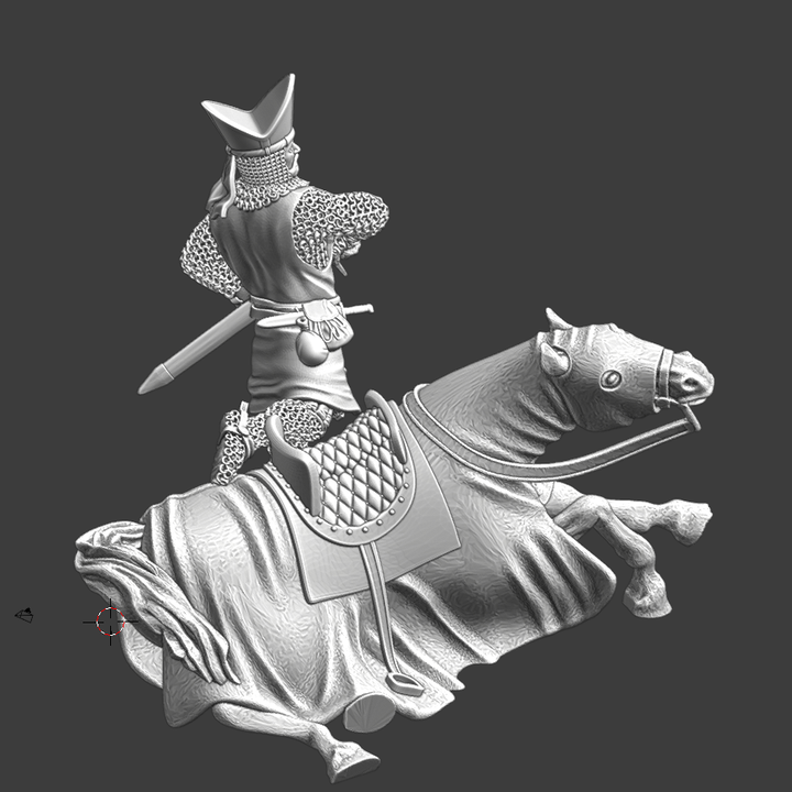 Downed Medieval warrior Bishop - Small scene.
