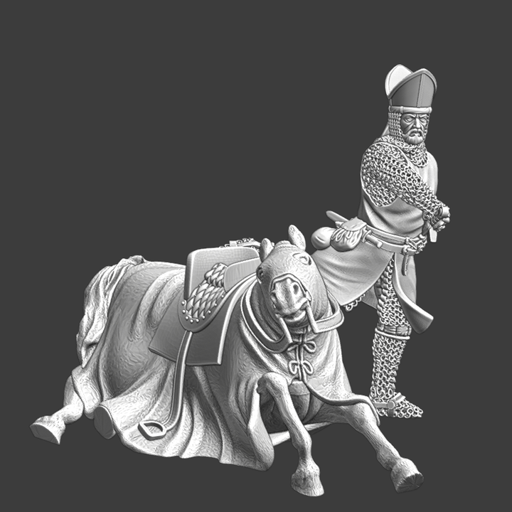 Downed Medieval warrior Bishop - Small scene.