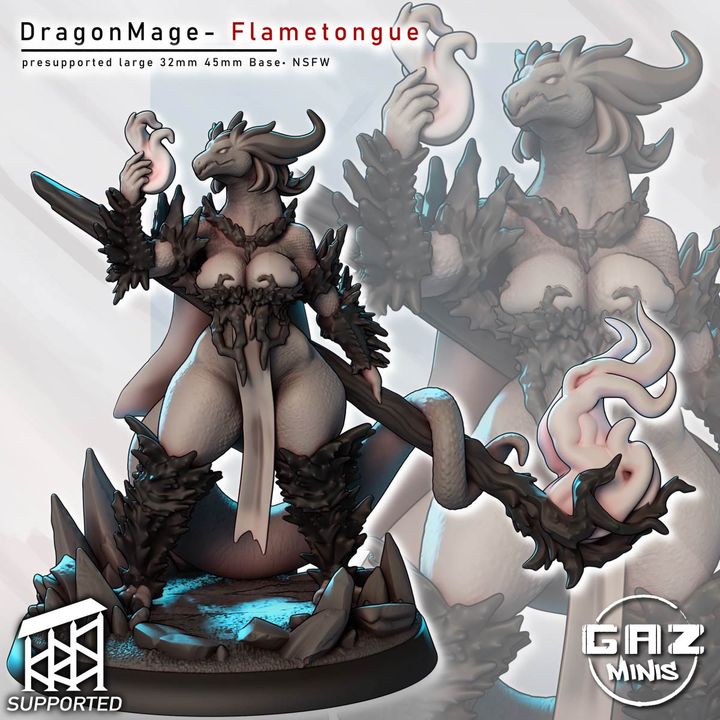 Dragon Mage Flametongue by Gaz Minis