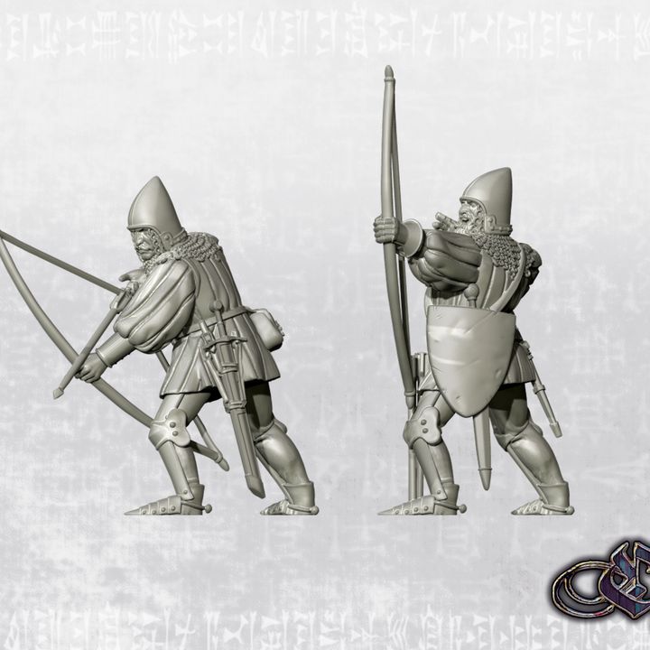 “Heavy Bowmen – Tense & Loose – 14th century” by Ezipion miniatures