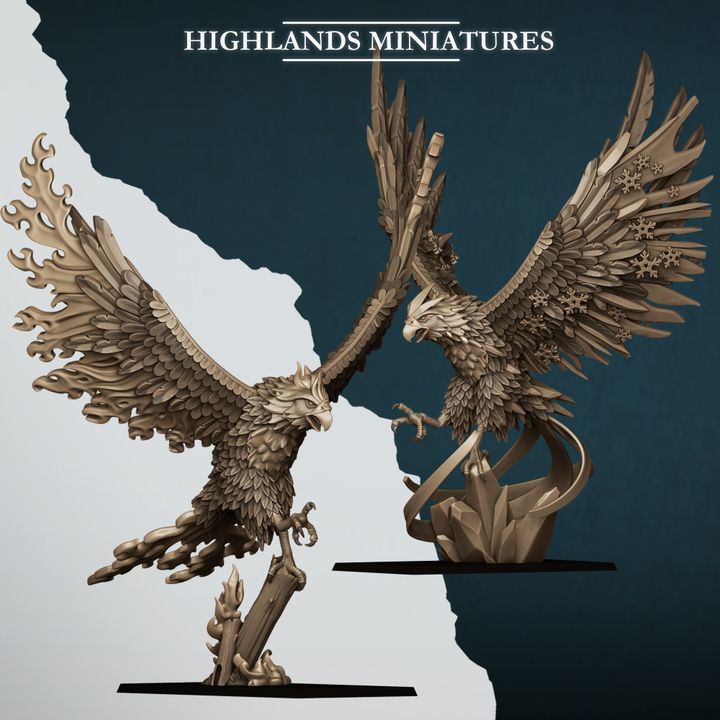 Fire and Ice Phoenix by Highlands Miniatures