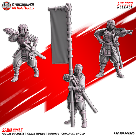 Onna Musha, Samurai, Command Group by Kyoushuneko Miniatures