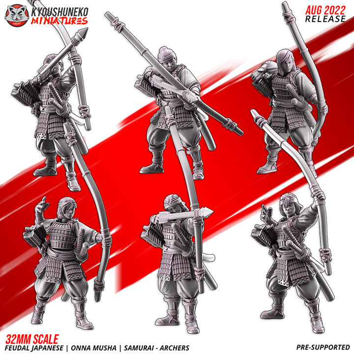Onna Musha, Samurai, Archers by Kyoushuneko Miniatures