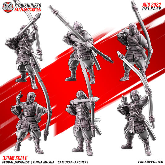 Onna Musha, Samurai, Archers by Kyoushuneko Miniatures