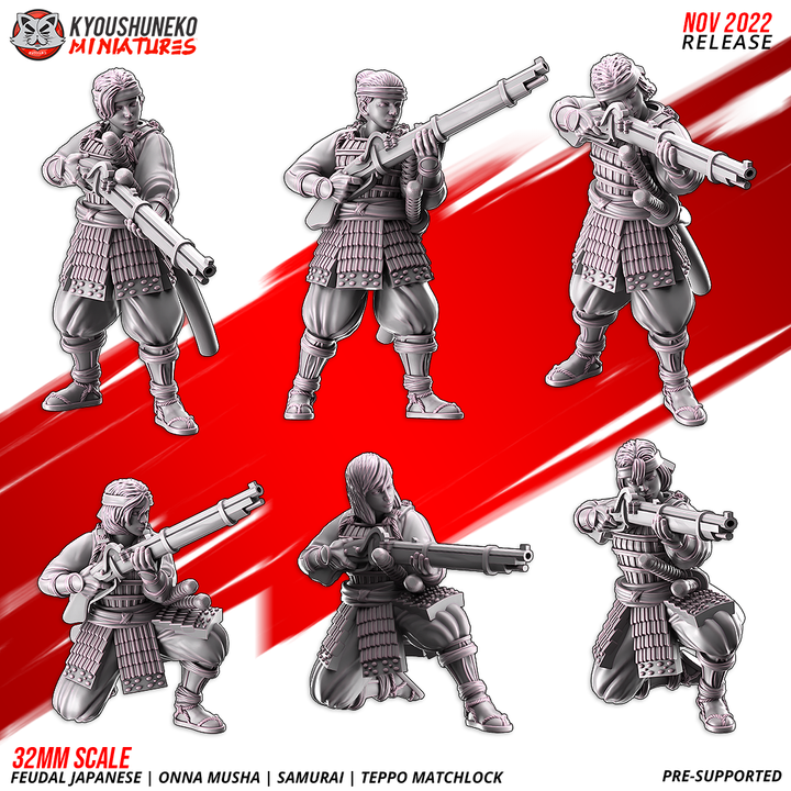 Onna Musha, Samurai, Teppo Matchlock by Kyoushuneko Miniatures