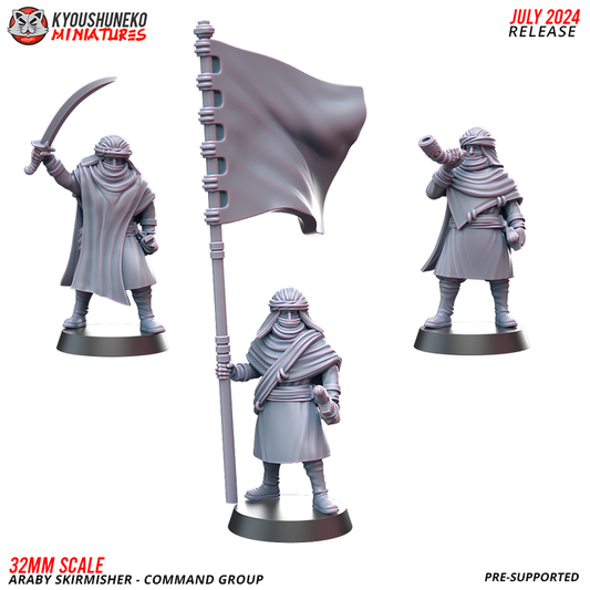 Araby Skirmisher Command Group by Kyoushuneko Miniatures