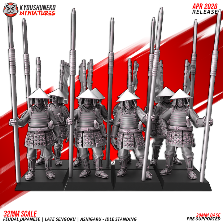 Feudal Japanese late sengoki ashigaru  idle standing by Kyoushuneko Miniatures