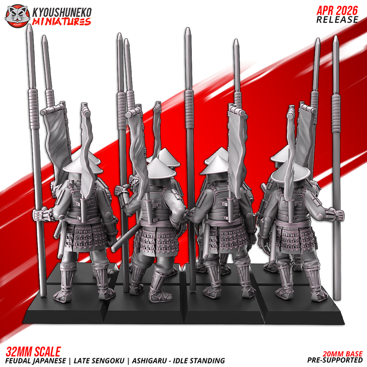 Feudal Japanese late sengoki ashigaru  idle standing by Kyoushuneko Miniatures