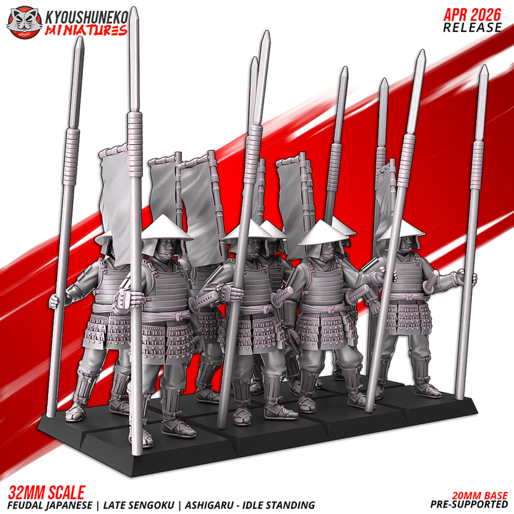 Feudal Japanese late sengoki ashigaru  idle standing by Kyoushuneko Miniatures