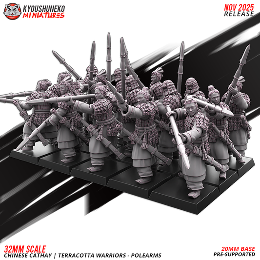 Chinese Cathay Terracotta warriors polearms by Kyoushuneko Miniatures