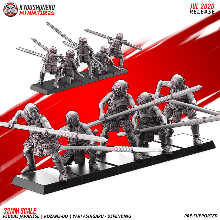 Kozane-dō, Yari Ashigaru – Defending by Kyoushuneko Miniatures