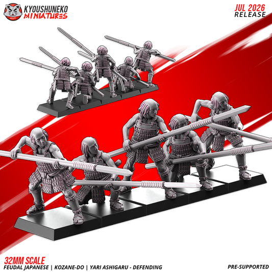 Kozane-dō, Yari Ashigaru – Defending by Kyoushuneko Miniatures
