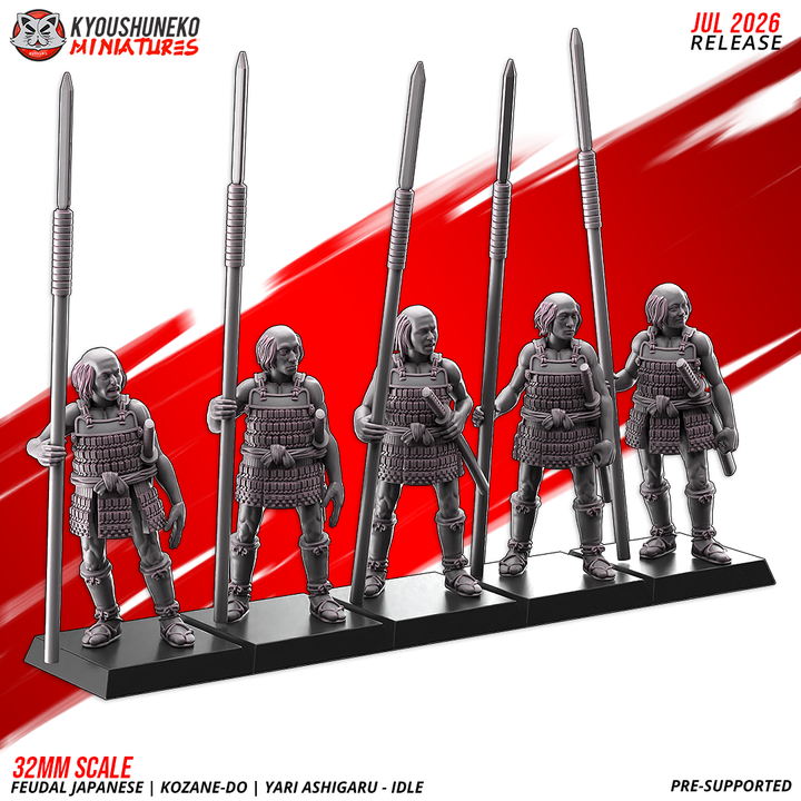 Kozane-dō, Yari Ashigaru – Idle by Kyoushuneko Miniatures
