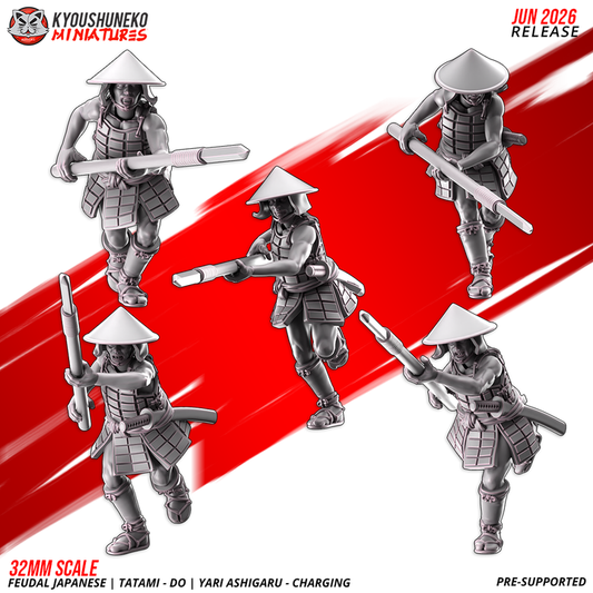 Tatami-dō Yari Ashigaru Charging by Kyoushuneko Miniatures