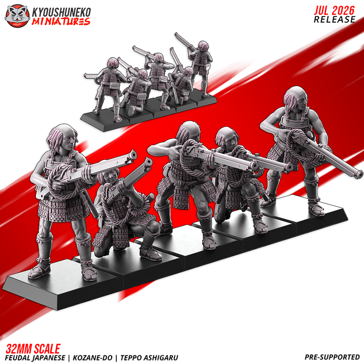Kozane-dō, Teppo Ashigaru by Kyoushuneko Miniatures