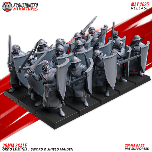 Ordo Luminis Sword & Shield Maiden by Kyoushuneko Miniatures