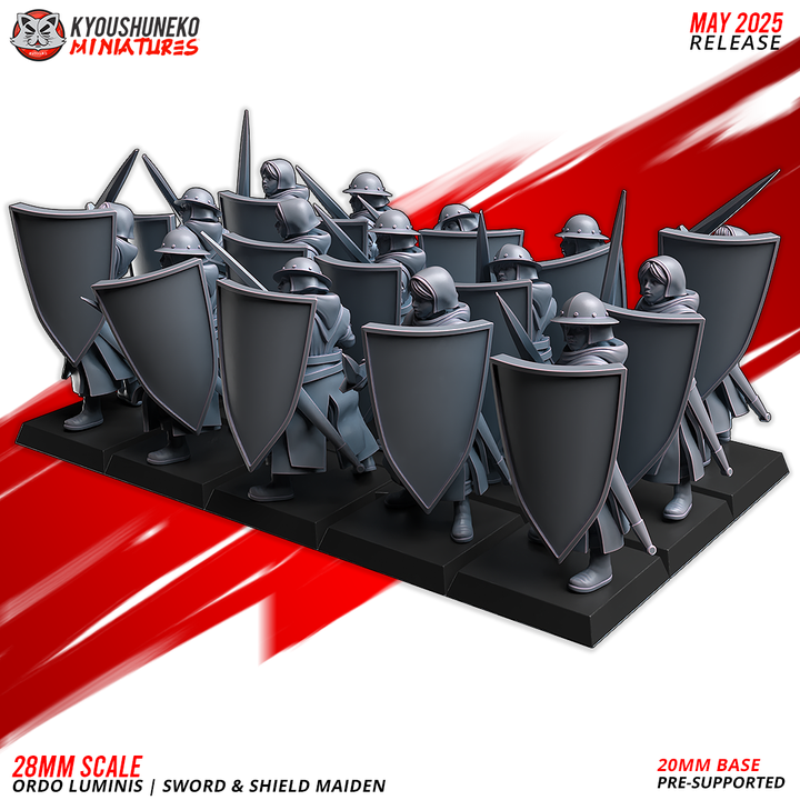 Ordo Luminis Sword & Shield Maiden by Kyoushuneko Miniatures