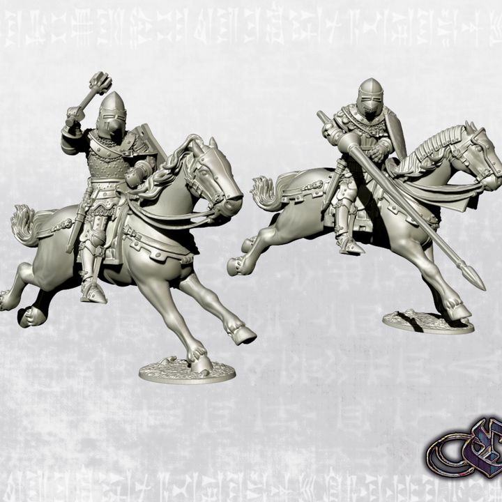 "Knights charging on warhorse - Vol. II - Late 14th Century - Western Europe"by Ezipion miniatures.