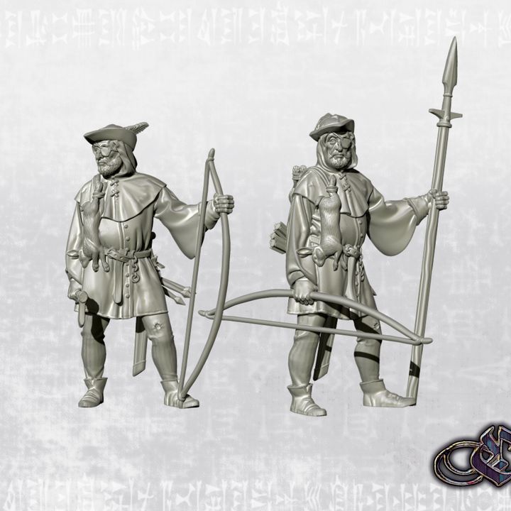 "Chief Justice Verderer with longbow & hunting spear - 14th century" by Ezipion miniatures
