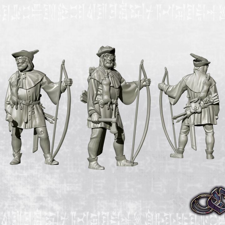 "Chief Justice Verderer with longbow & hunting spear - 14th century" by Ezipion miniatures