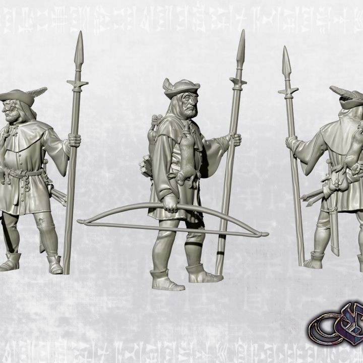"Chief Justice Verderer with longbow & hunting spear - 14th century" by Ezipion miniatures