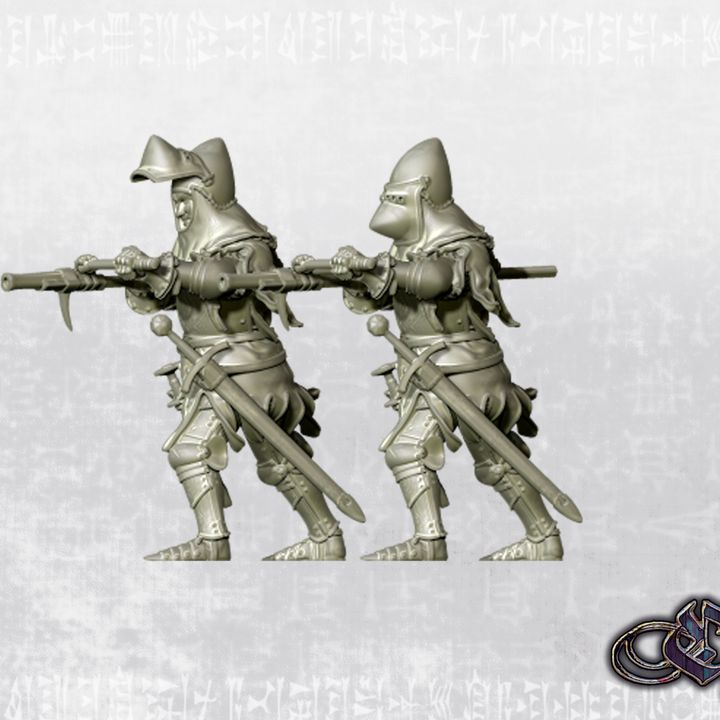 "Enrique de Cádiz with handgun & bascinet on foot - 14th century" by Ezipion miniatures