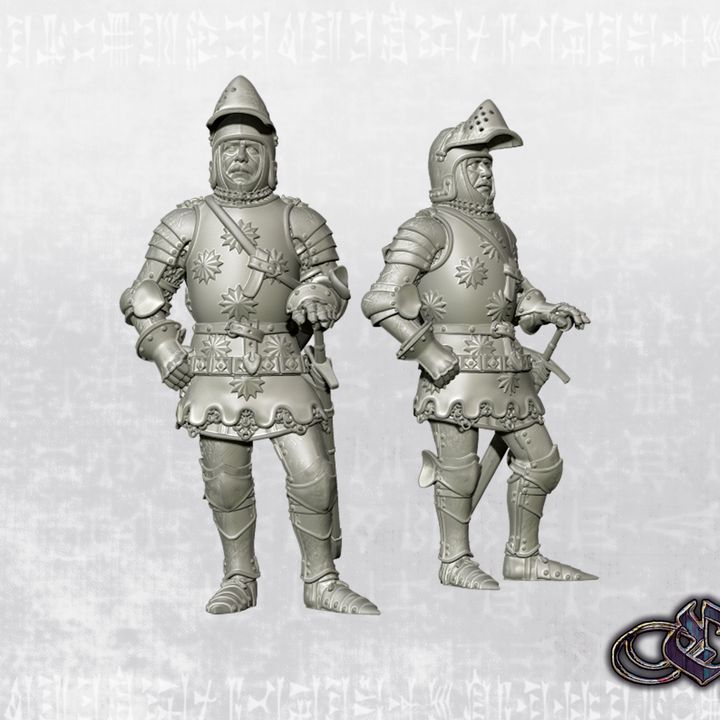 "Ostředek's Brigands Commander on foot - 14th century" by Ezipion miniatures