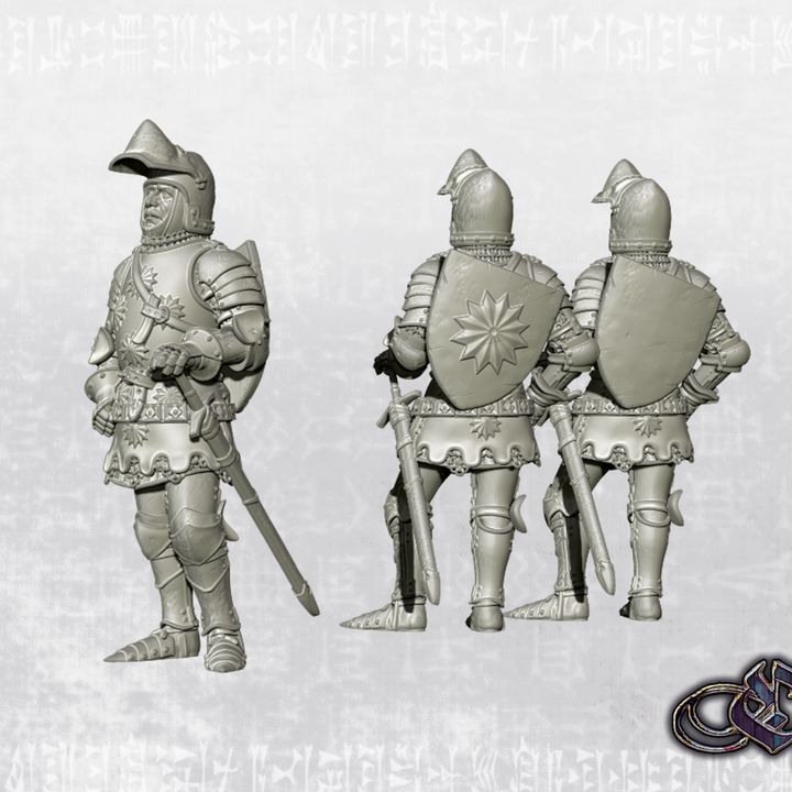 "Ostředek's Brigands Commander on foot - 14th century" by Ezipion miniatures