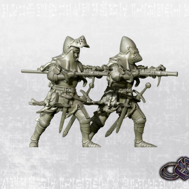 "Enrique de Cádiz with handgun & bascinet on foot - 14th century" by Ezipion miniatures