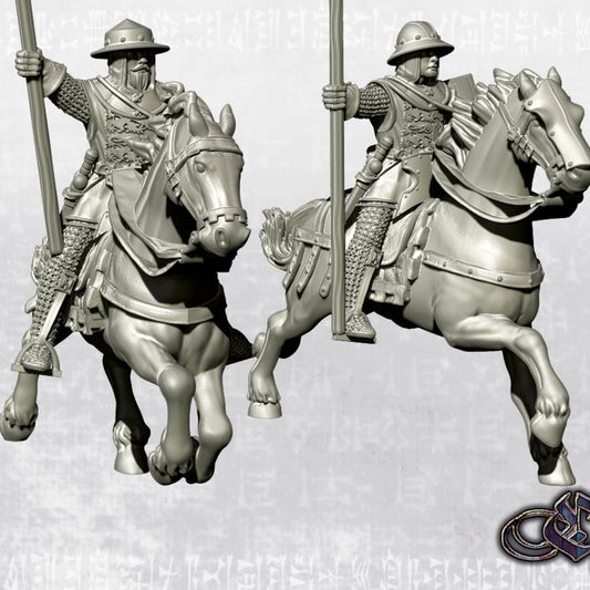 "Grosmont's Men at arms on horse" by Ezipion miniatures.