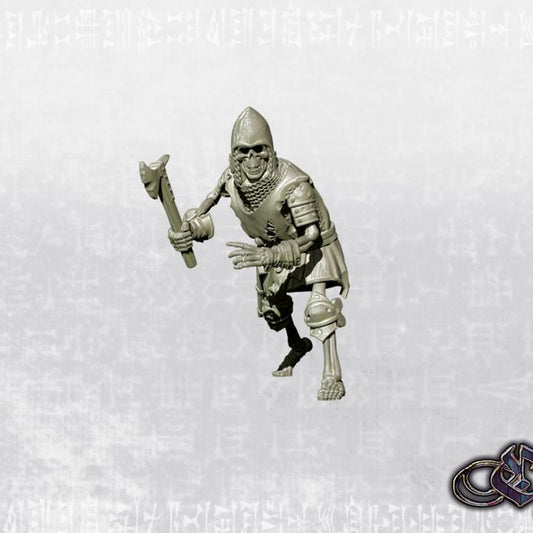 "Revived Man-at-arms with axe - July'26 - Dark 14th century" by Ezipion miniatures
