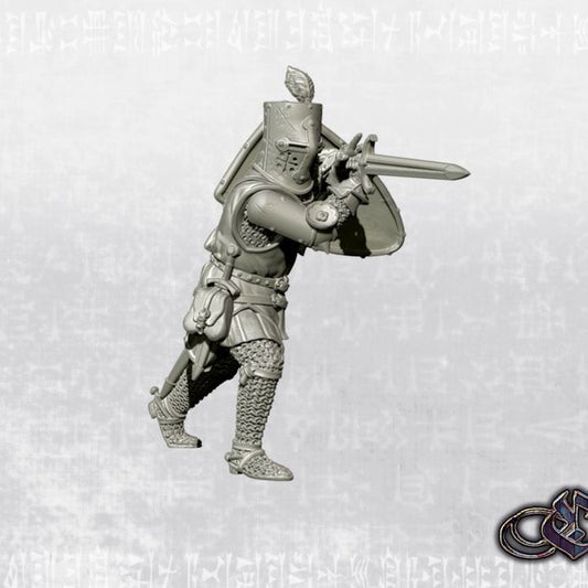 "Castilian Knight on foot charging 1st Rank - Prof. Codolá version - 14th century" by Ezipion miniatures