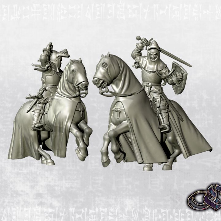 "Enrique de Cádiz & bascinet on warhorse - 14th century" by Ezipion miniatures