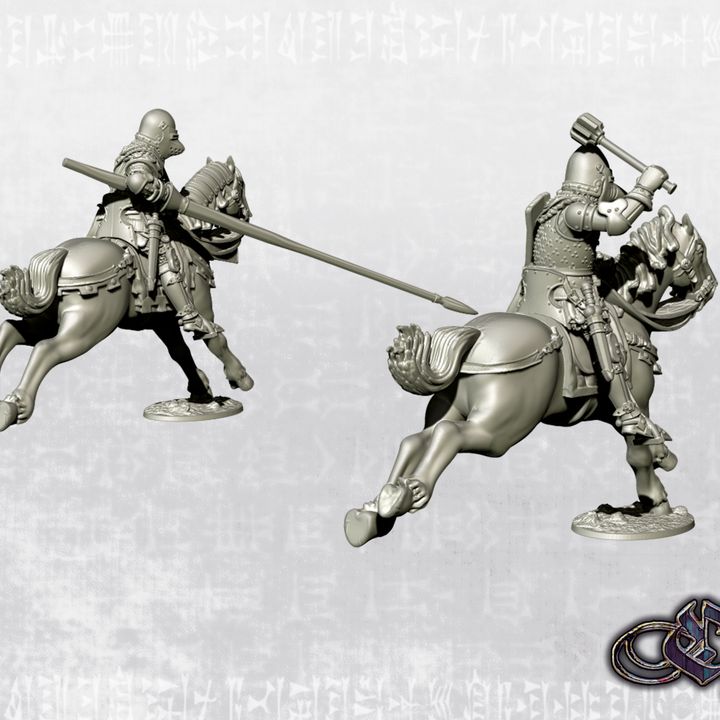 "Knights charging on warhorse - Vol. II - Late 14th Century - Western Europe"by Ezipion miniatures.