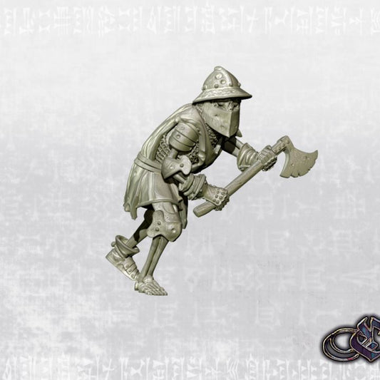 "Revived Man-at-arms with two-handed axe - July'26 - Dark 14th century" by Ezipion miniatures