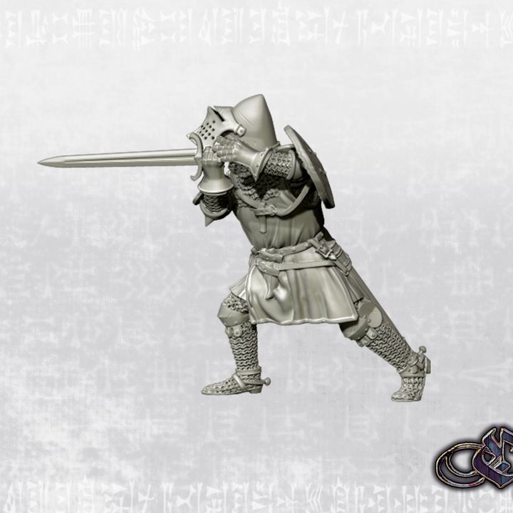 "Castilian Knight on foot charging 1st Rank - 14th century" by Ezipion miniatures