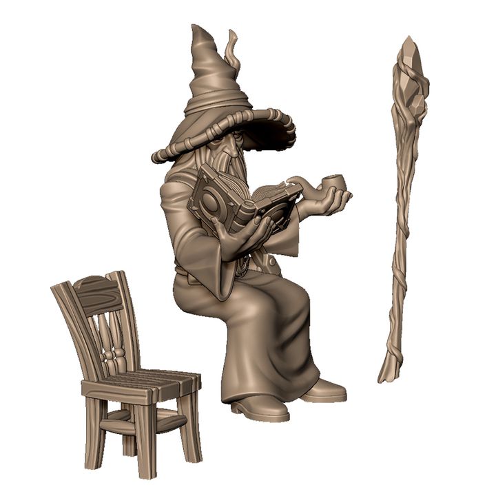 Team of adventure at tavern (warrior, swordman, wizard, musician) by Menagerie Miniature