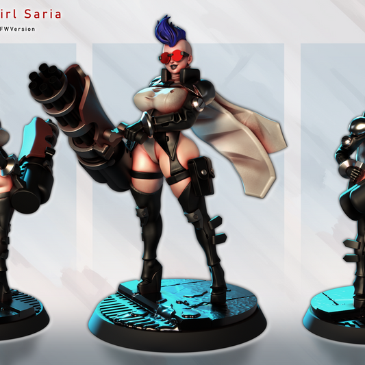 Gatling Girl Saria – Cyber Vanguard by Gaz Minis