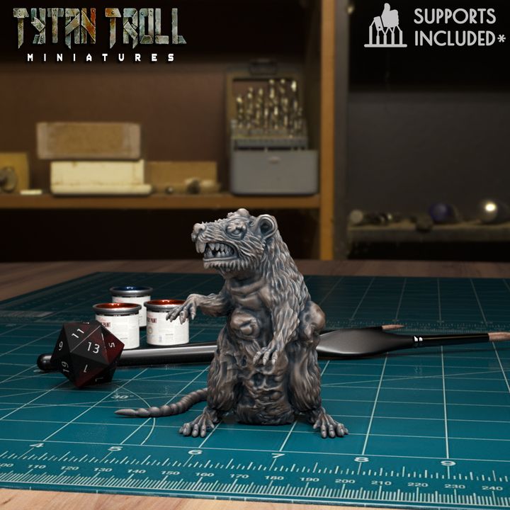 Plagued Giant Rat 02 by Tytan Troll Miniatures