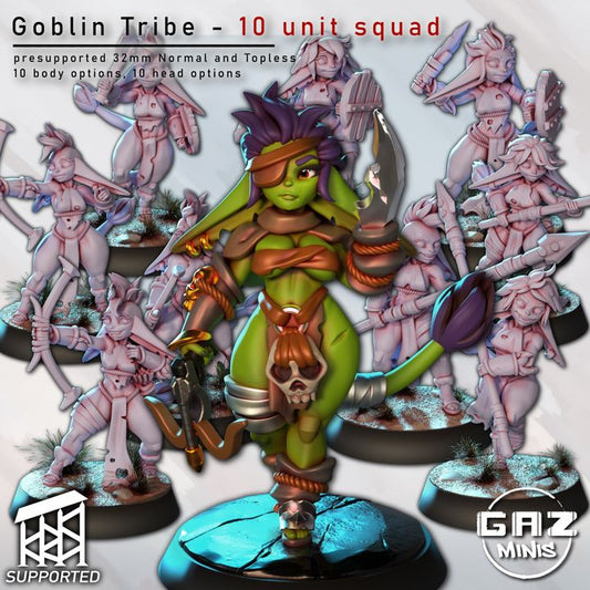 Goblin Tribe – 10 Goblin unit by Gaz Minis.